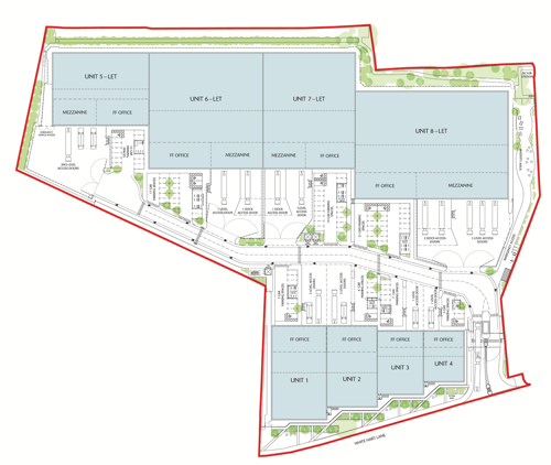 SEGRO Park Tottenham site plan (units 5 to 8 let)